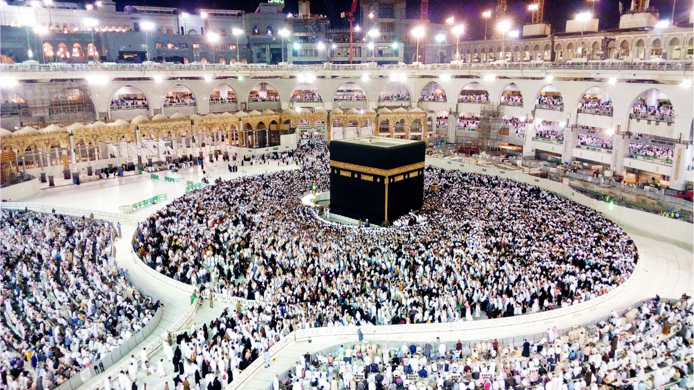 A welcoming image for the hero section, showing the Kaaba.